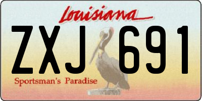 LA license plate ZXJ691