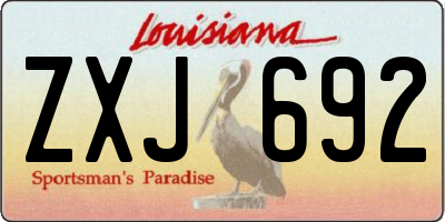 LA license plate ZXJ692