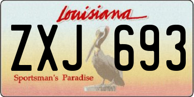 LA license plate ZXJ693