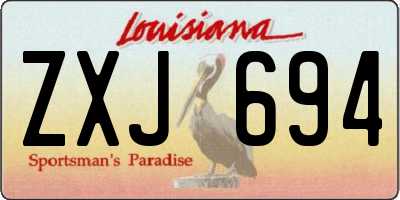 LA license plate ZXJ694