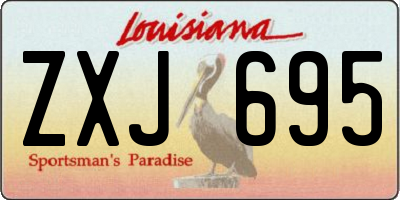 LA license plate ZXJ695