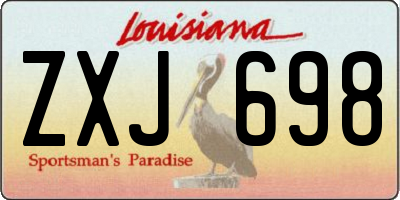 LA license plate ZXJ698