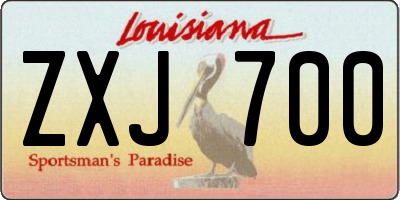 LA license plate ZXJ700