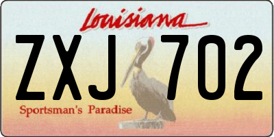 LA license plate ZXJ702