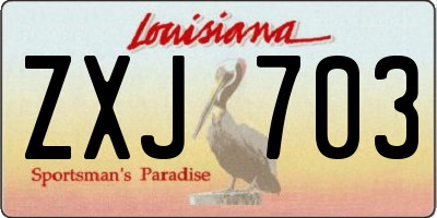 LA license plate ZXJ703