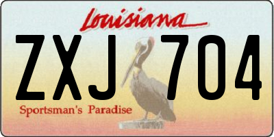 LA license plate ZXJ704