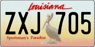 LA license plate ZXJ705