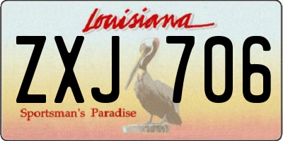 LA license plate ZXJ706