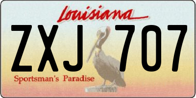 LA license plate ZXJ707