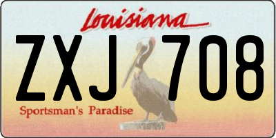 LA license plate ZXJ708