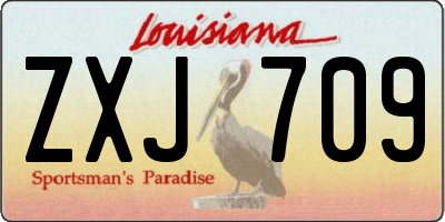 LA license plate ZXJ709