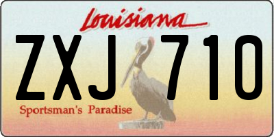 LA license plate ZXJ710