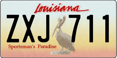 LA license plate ZXJ711