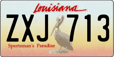 LA license plate ZXJ713