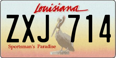 LA license plate ZXJ714