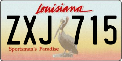 LA license plate ZXJ715