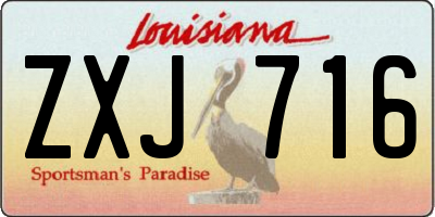 LA license plate ZXJ716