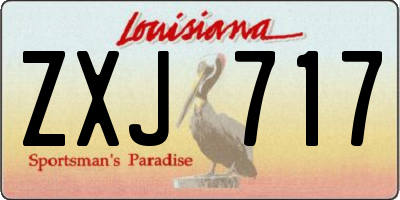 LA license plate ZXJ717