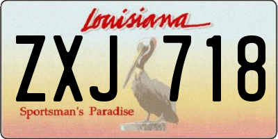 LA license plate ZXJ718