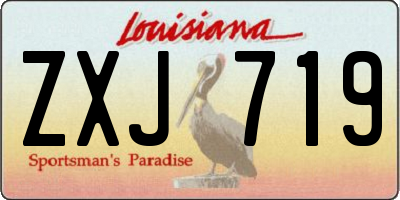 LA license plate ZXJ719