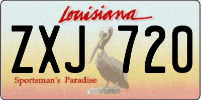 LA license plate ZXJ720