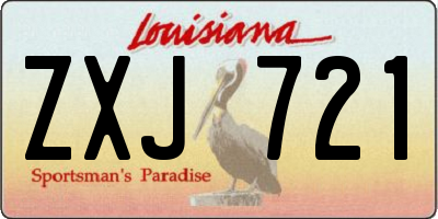 LA license plate ZXJ721