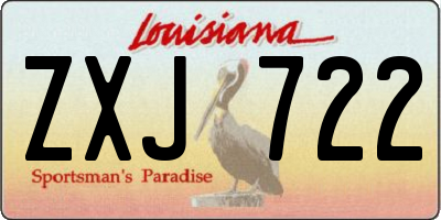 LA license plate ZXJ722