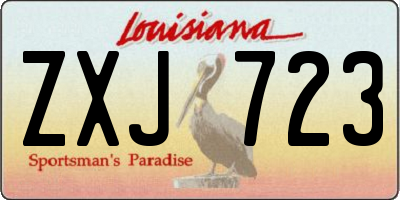 LA license plate ZXJ723