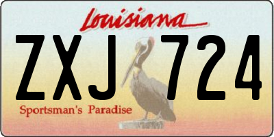 LA license plate ZXJ724