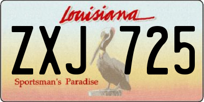 LA license plate ZXJ725