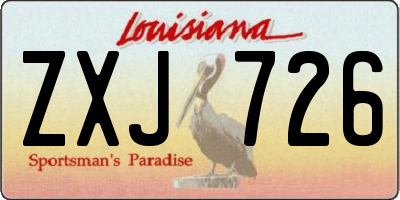 LA license plate ZXJ726