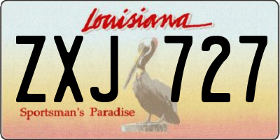 LA license plate ZXJ727