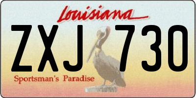 LA license plate ZXJ730