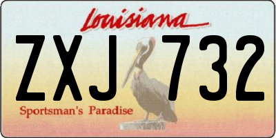 LA license plate ZXJ732