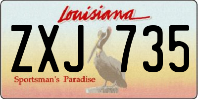 LA license plate ZXJ735
