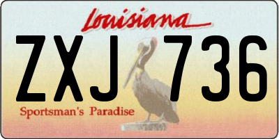 LA license plate ZXJ736
