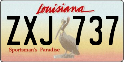 LA license plate ZXJ737