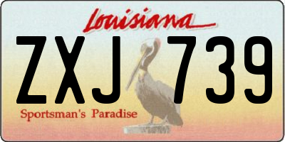 LA license plate ZXJ739