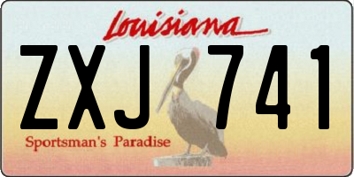 LA license plate ZXJ741