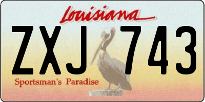 LA license plate ZXJ743