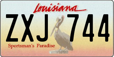 LA license plate ZXJ744