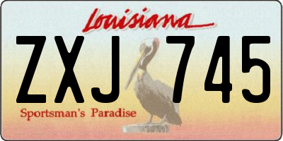 LA license plate ZXJ745