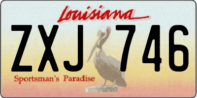 LA license plate ZXJ746
