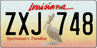 LA license plate ZXJ748