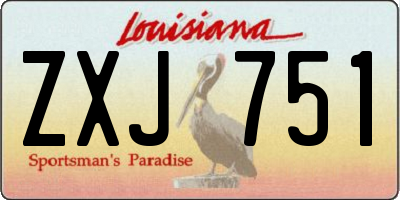 LA license plate ZXJ751