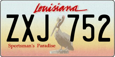 LA license plate ZXJ752