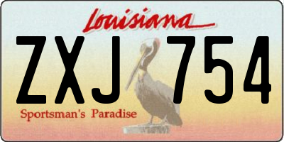 LA license plate ZXJ754