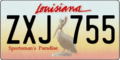 LA license plate ZXJ755