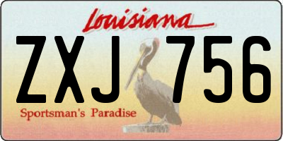 LA license plate ZXJ756