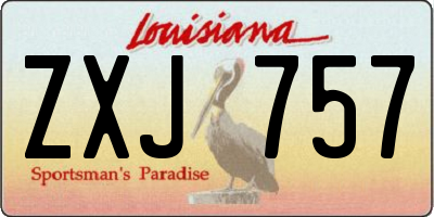 LA license plate ZXJ757